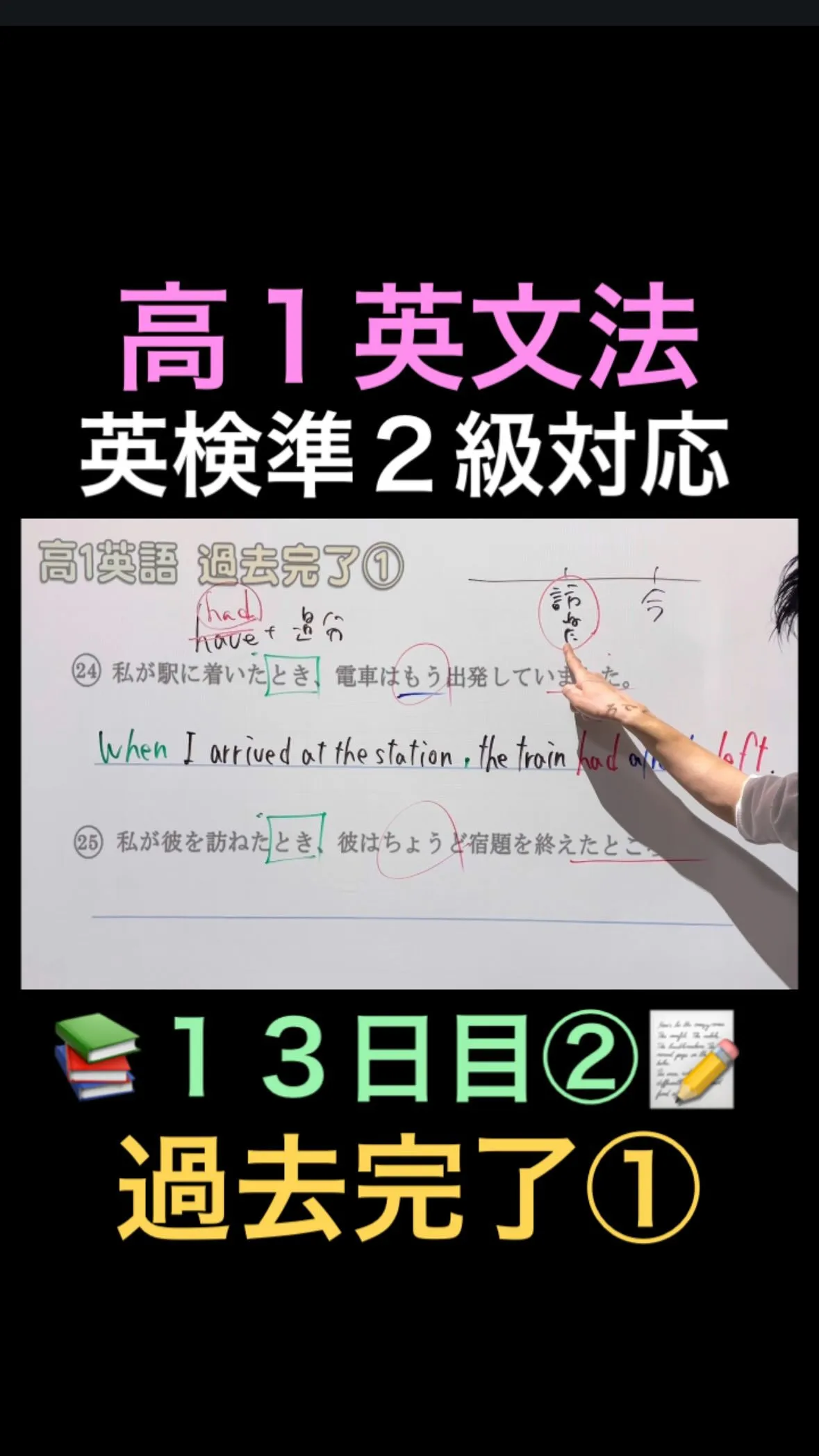 【高1英文法13日目｜過去完了①｜英検準2級対策】📚